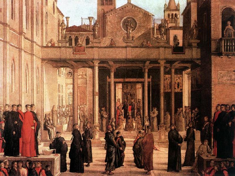 BASTIANI, Lazzaro The Relic of the Holy Cross is offered to the Scuola di S. Giovanni Evangelista oil painting picture